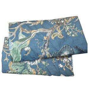 Pottery Barn Dahlia Floral King Cotton Sham Set Blue Multi NWOT **FLAW**